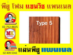 แพนเนล บุฉนวนพียู แบ่งเป็น 5 แบบ (Type) มี 5 สีให้เลือก